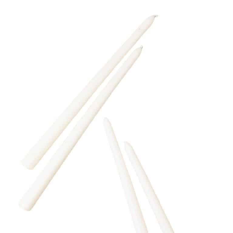 Set of 4 White Narrow Candels - accents