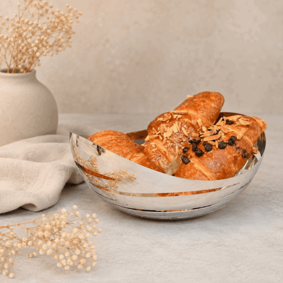 Gift Package | Drift Bread & Croissant Basket by Robert Welch with 3 French Croissants