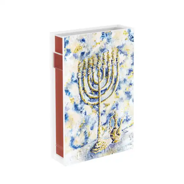 Chanukah Package | Splash of Gold Matchbox Holder & Houser Praline Chocolates – תמונה 2