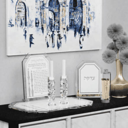 Tzedakah Box - Leatherite, Silver - Image 2