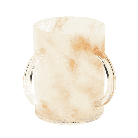 Round Washing Cup, Gold Marble