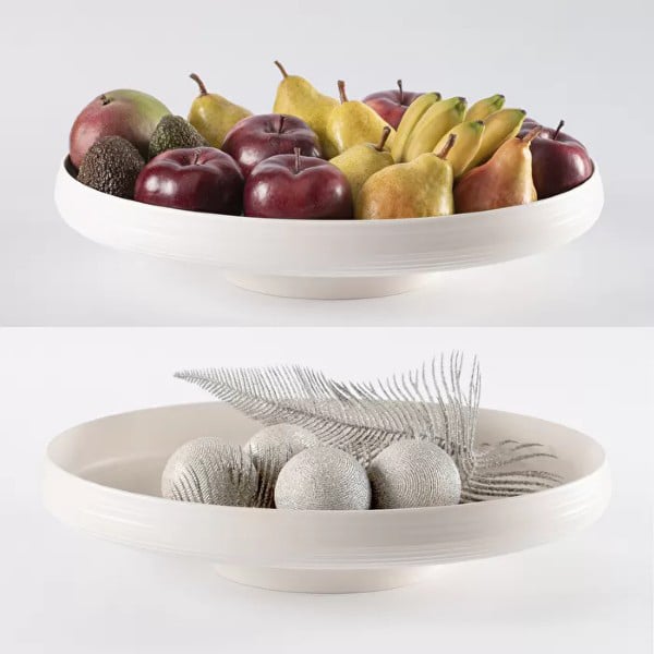 Tierra Centerpiece Fruit Bowl, Milk White - Image 2