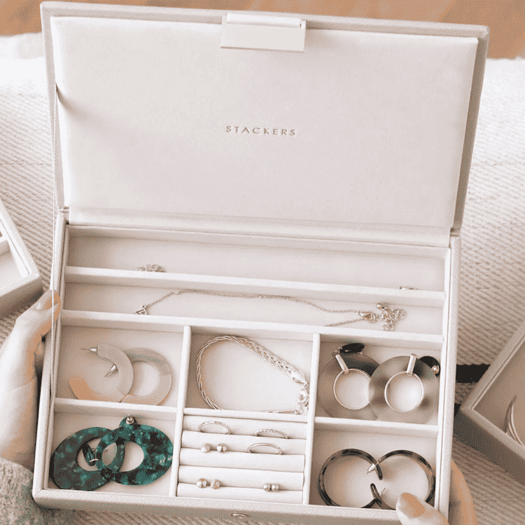 Classic Jewelry Box Lid, Taupe – תמונה 3