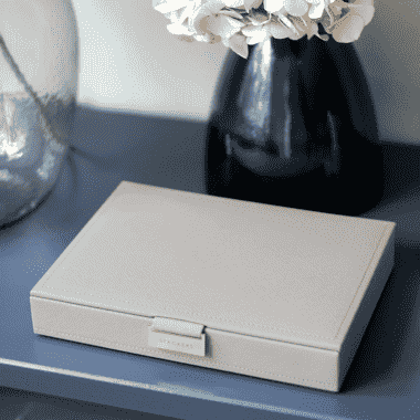 Classic Jewelry Box Lid, Taupe – תמונה 2