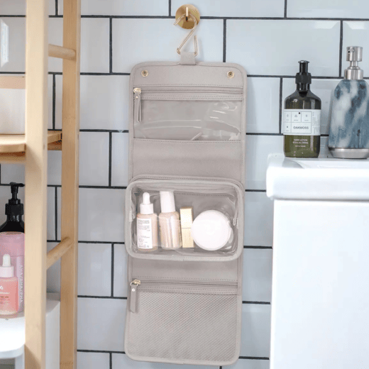 Hanging Washbag, Taupe - Image 2