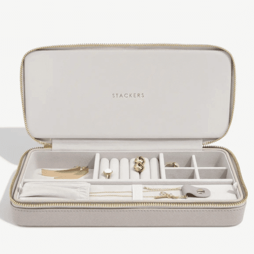 Large Travel Jewelry Box, Taupe