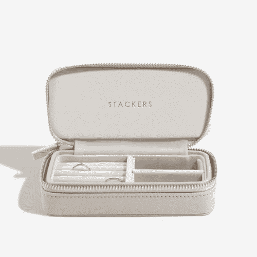 Medium Travel Jewelry Box, Taupe – תמונה 5