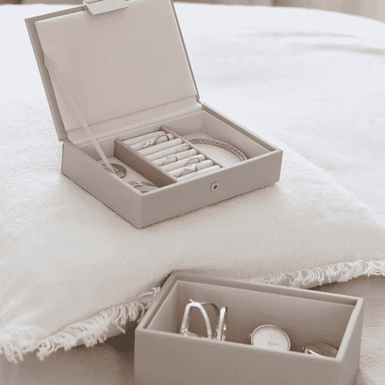 Mini Jewelry Box, Set of 2, Taupe – תמונה 2