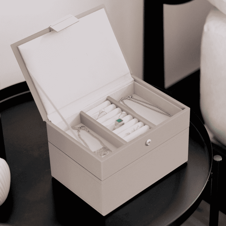 Mini Jewelry Box, Set of 2, Taupe – תמונה 3