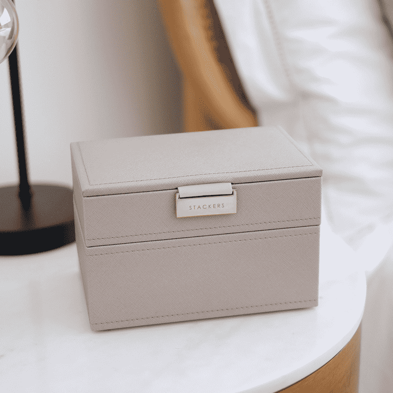 Mini Jewelry Box, Set of 2, Taupe – תמונה 4