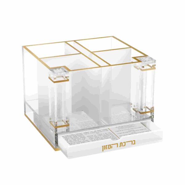 Classic Cutlery and Napkin Holder with Salt & Bencher Set, Gold - Image 4