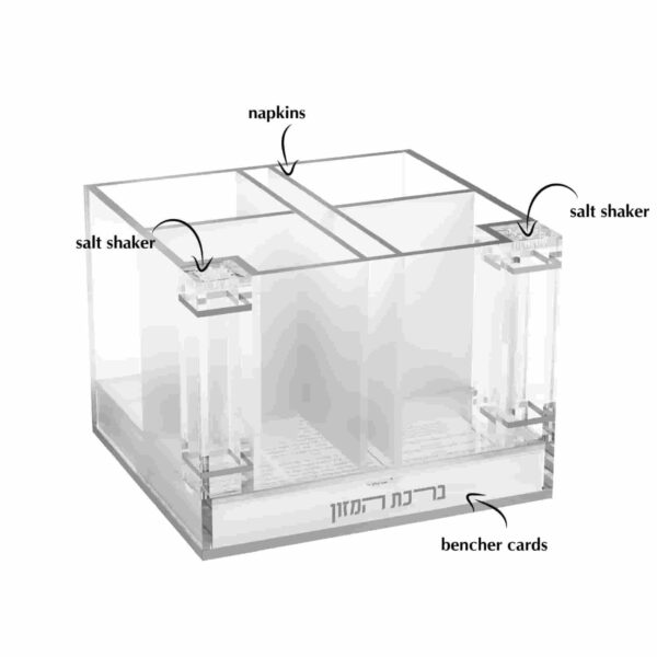 Classic Cutlery and Napkin Holder with Salt & Bencher Set, Silver - Image 2