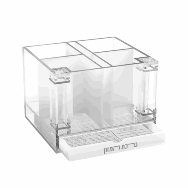 Classic Cutlery and Napkin Holder with Salt & Bencher Set, Silver - Image 3