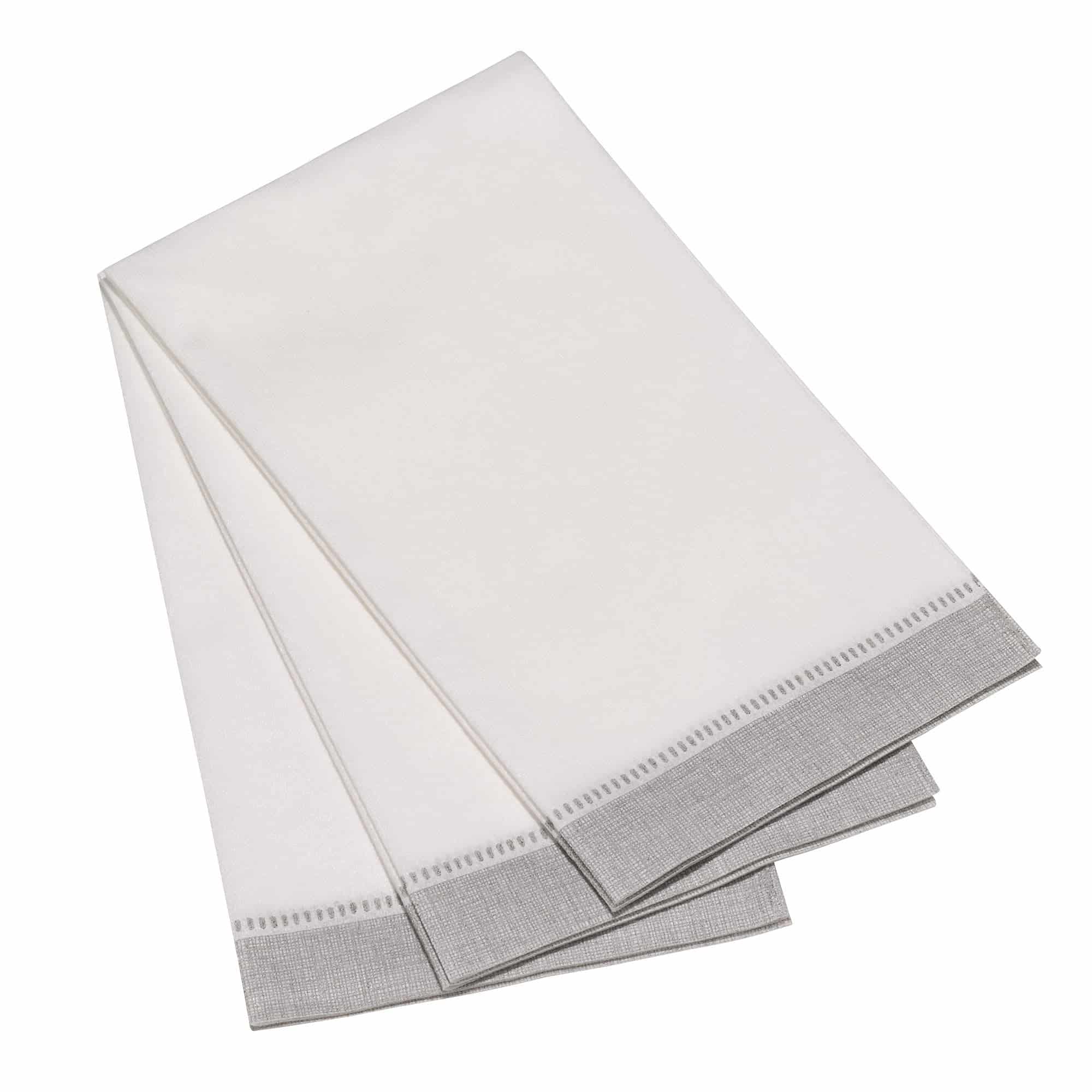 Silver Carlstitch Guest Towels / Napkins