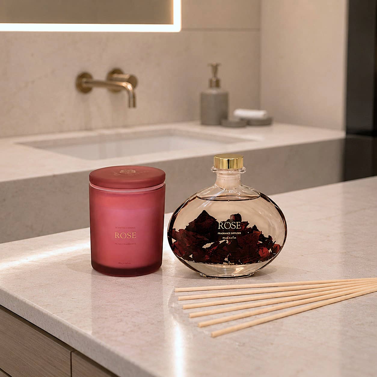 Gift Package | Rose Diffuser and Scent Candle - Image 2